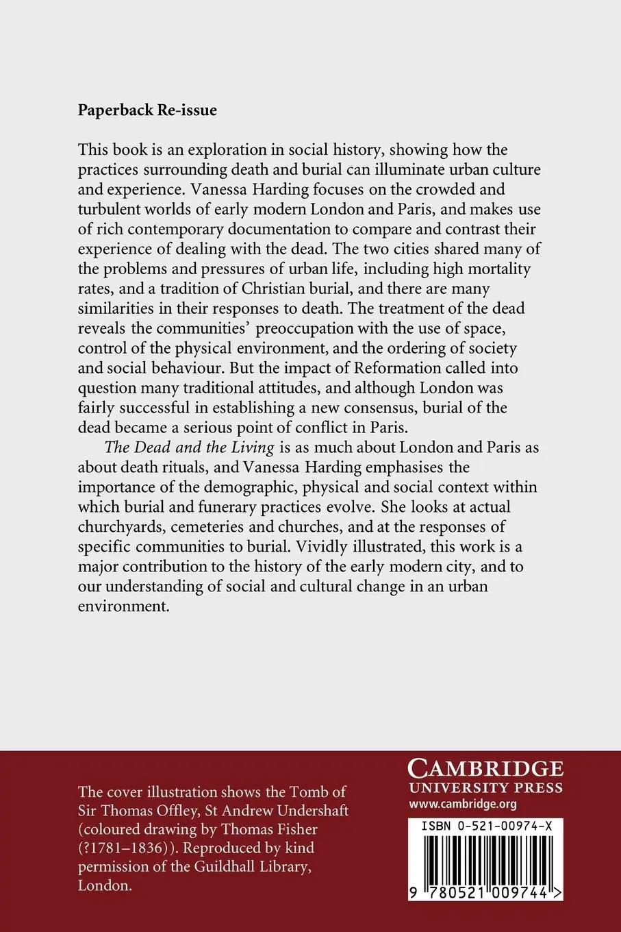 Rückseite: 9780521009744 | The Dead and the Living in Paris and London, 1500 1670 | Taschenbuch
