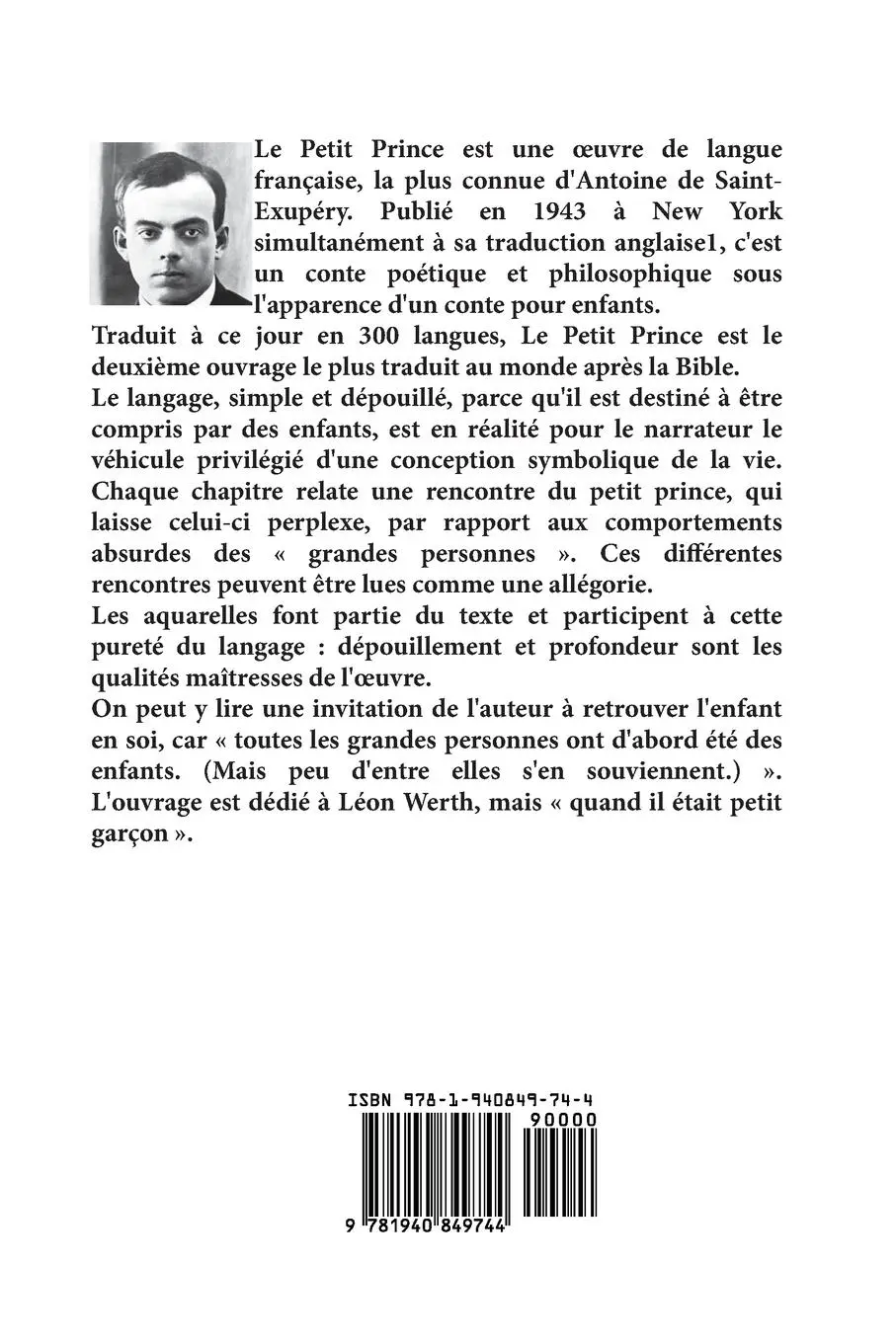 Rückseite: 9781940849744 | Le Petit Prince | (Édition colorée) | Antoine de Saint-Exupéry | Buch