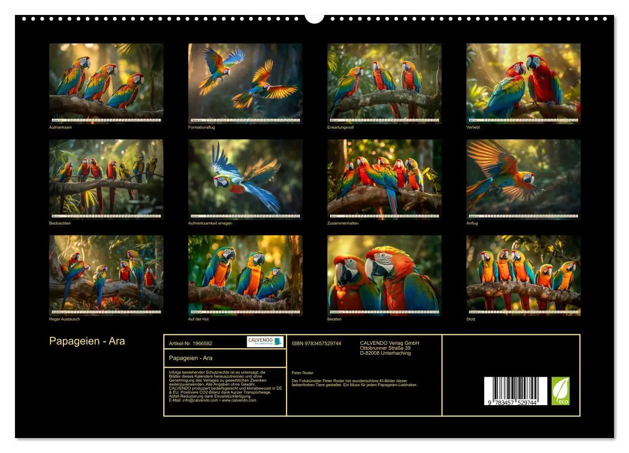 Bild: 9783457529744 | Papageien - Ara (hochwertiger Premium Wandkalender 2026 DIN A2...