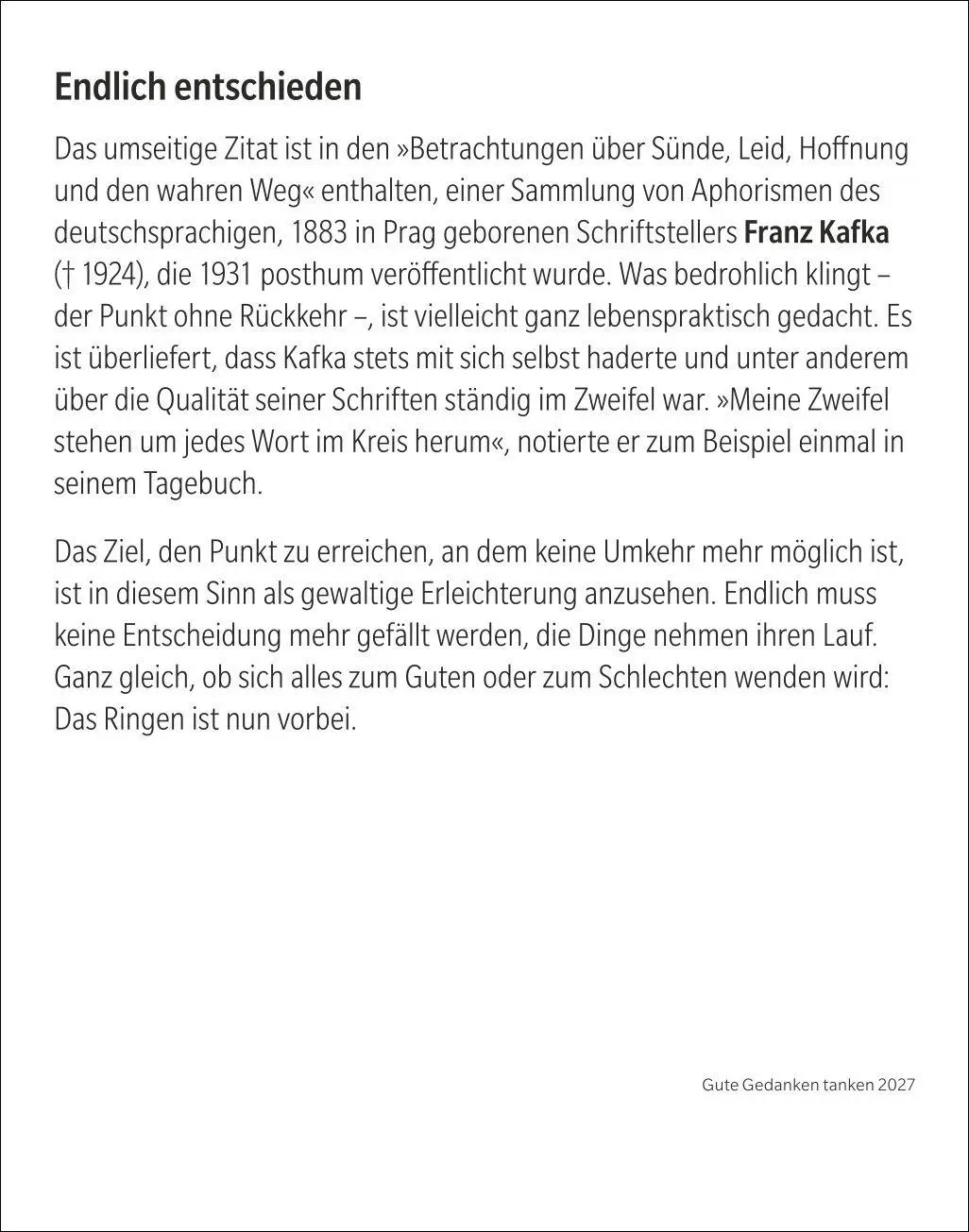 Bild: 9783840039744 | Gute Gedanken tanken Tagesabreißkalender 2027 - Denkanstöße für das...