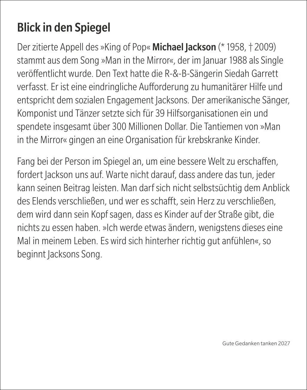 Bild: 9783840039744 | Gute Gedanken tanken Tagesabreißkalender 2027 - Denkanstöße für das...