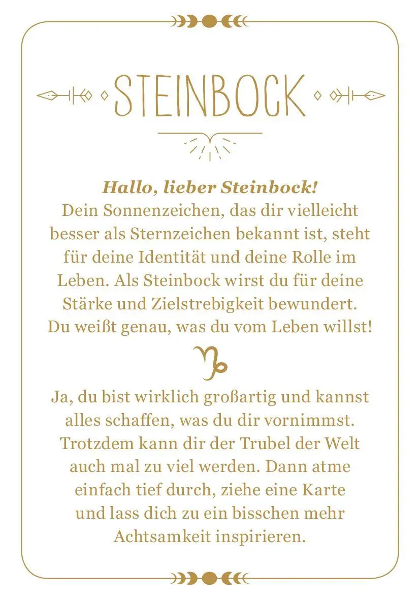 Bild: 9783845849744 | Achtsamkeit für den Steinbock | 50 Astro-Kärtchen | Taschenbuch | 2022