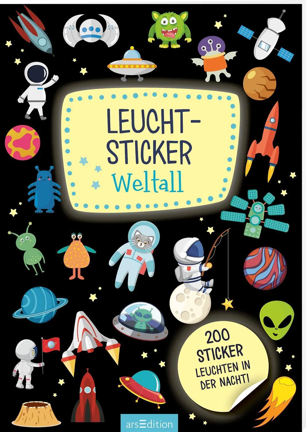 Cover: 4014489129844 | Leucht-Sticker - Weltall | 200 Sticker leuchten in der Nacht! | 16 S.