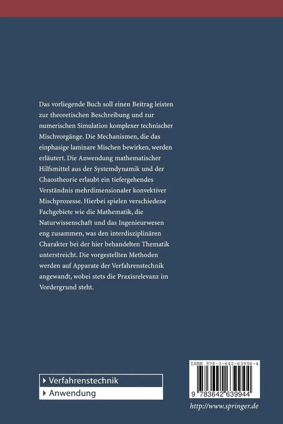 Rückseite: 9783642639944 | Strömungsmechanik des laminaren Mischens | Olaf Wünsch | Taschenbuch