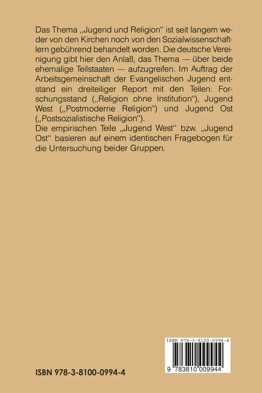 Rückseite: 9783810009944 | Postmoderne Religion | Heiner Barz | Taschenbuch | 267 S. | Deutsch
