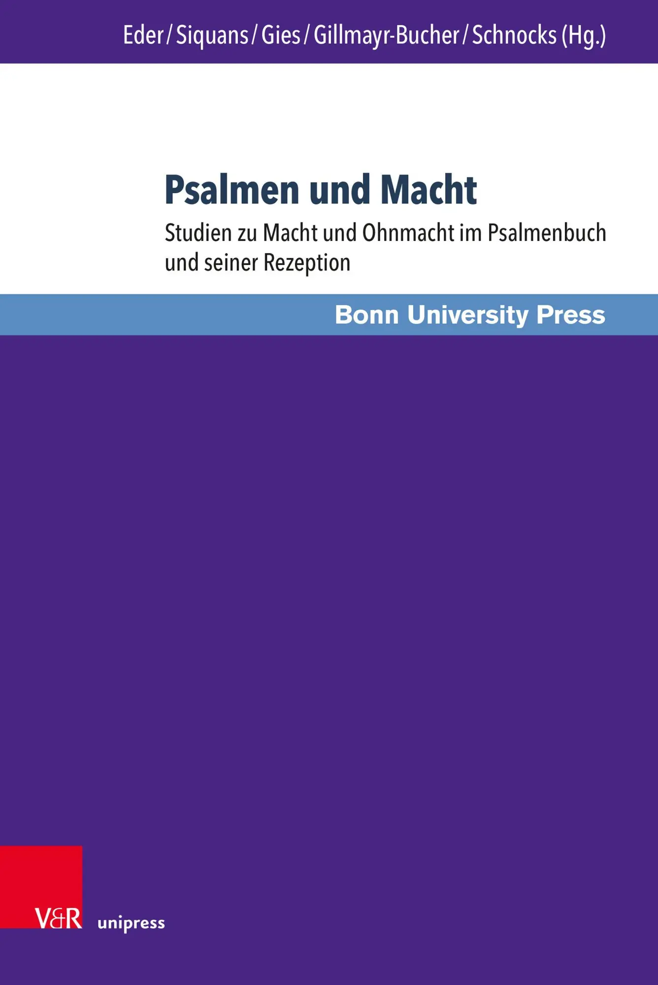Cover: 9783847119944 | Psalmen und Macht | Sigrid Eder (u. a.) | Buch | 386 S. | Deutsch