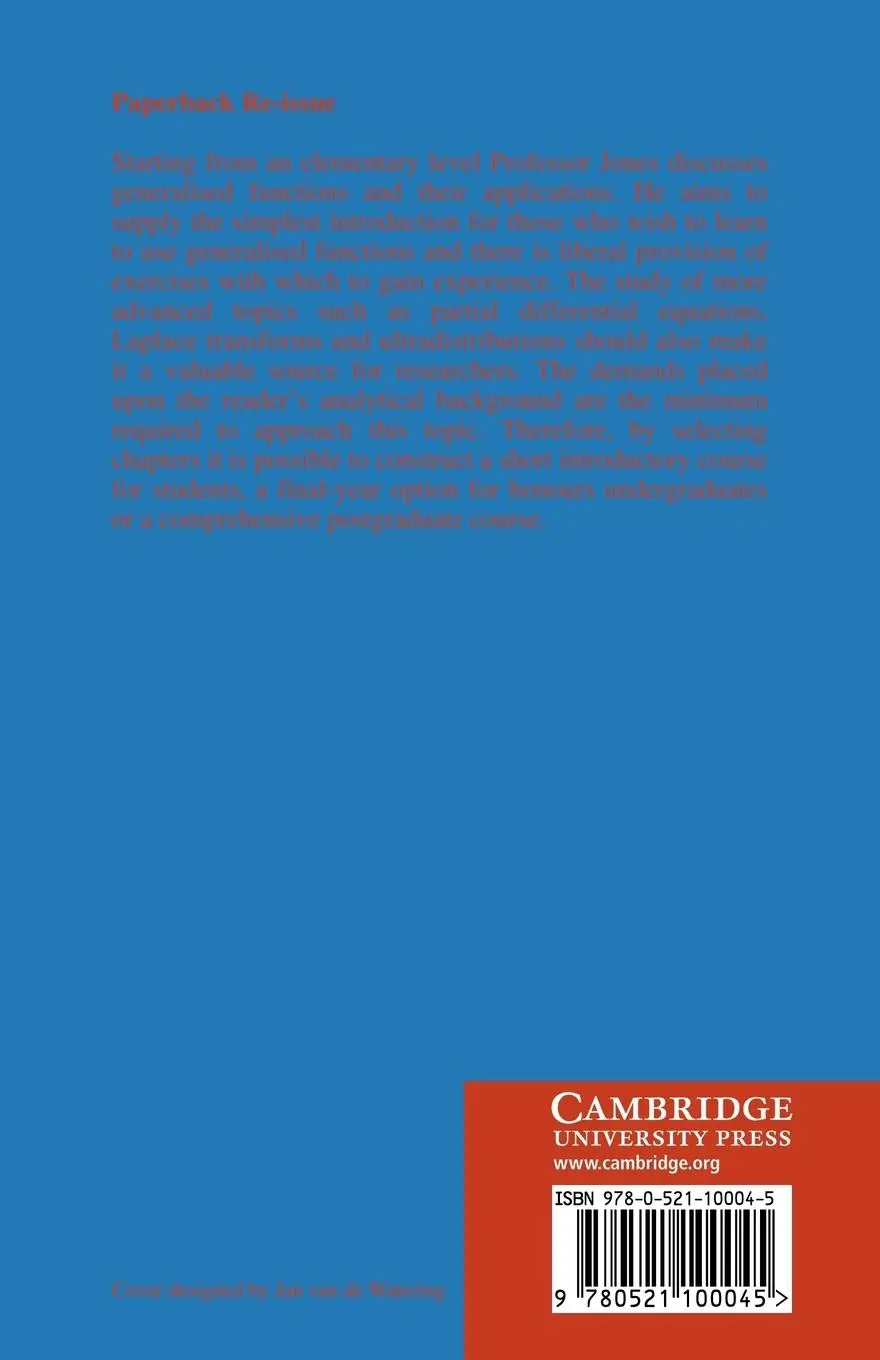 Rückseite: 9780521100045 | The Theory of Generalised Functions | D. S. Jones | Taschenbuch | 2008