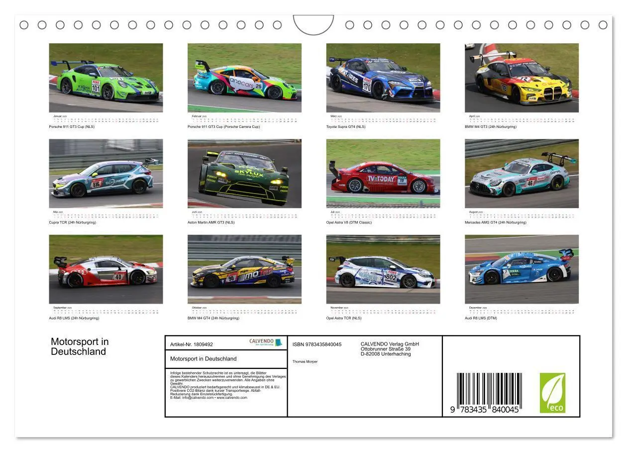 Bild: 9783435840045 | Motorsport in Deutschland (Wandkalender 2025 DIN A4 quer), CALVENDO...