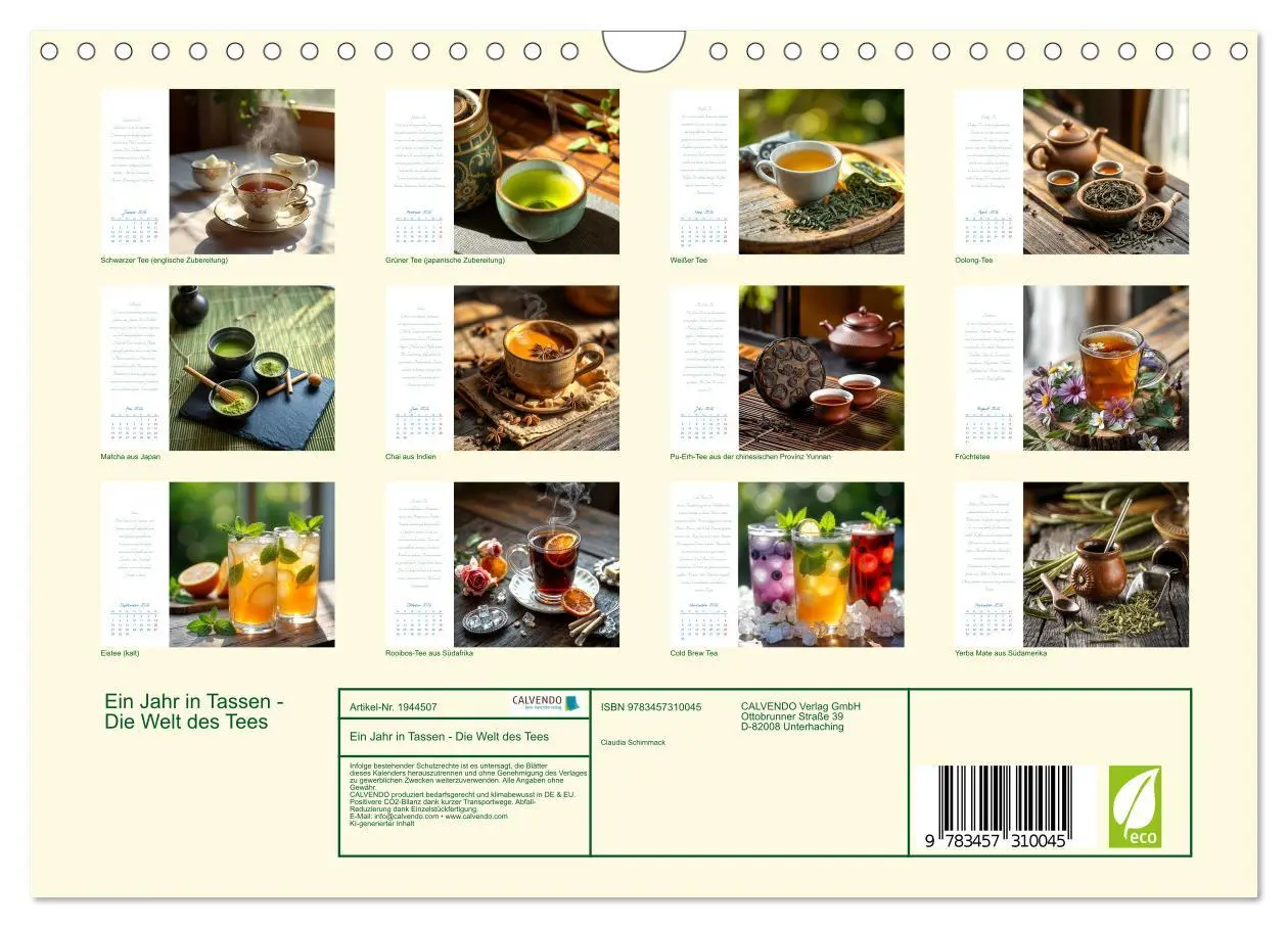 Bild: 9783457310045 | Ein Jahr in Tassen - Die Welt des Tees (Wandkalender 2026 DIN A4...