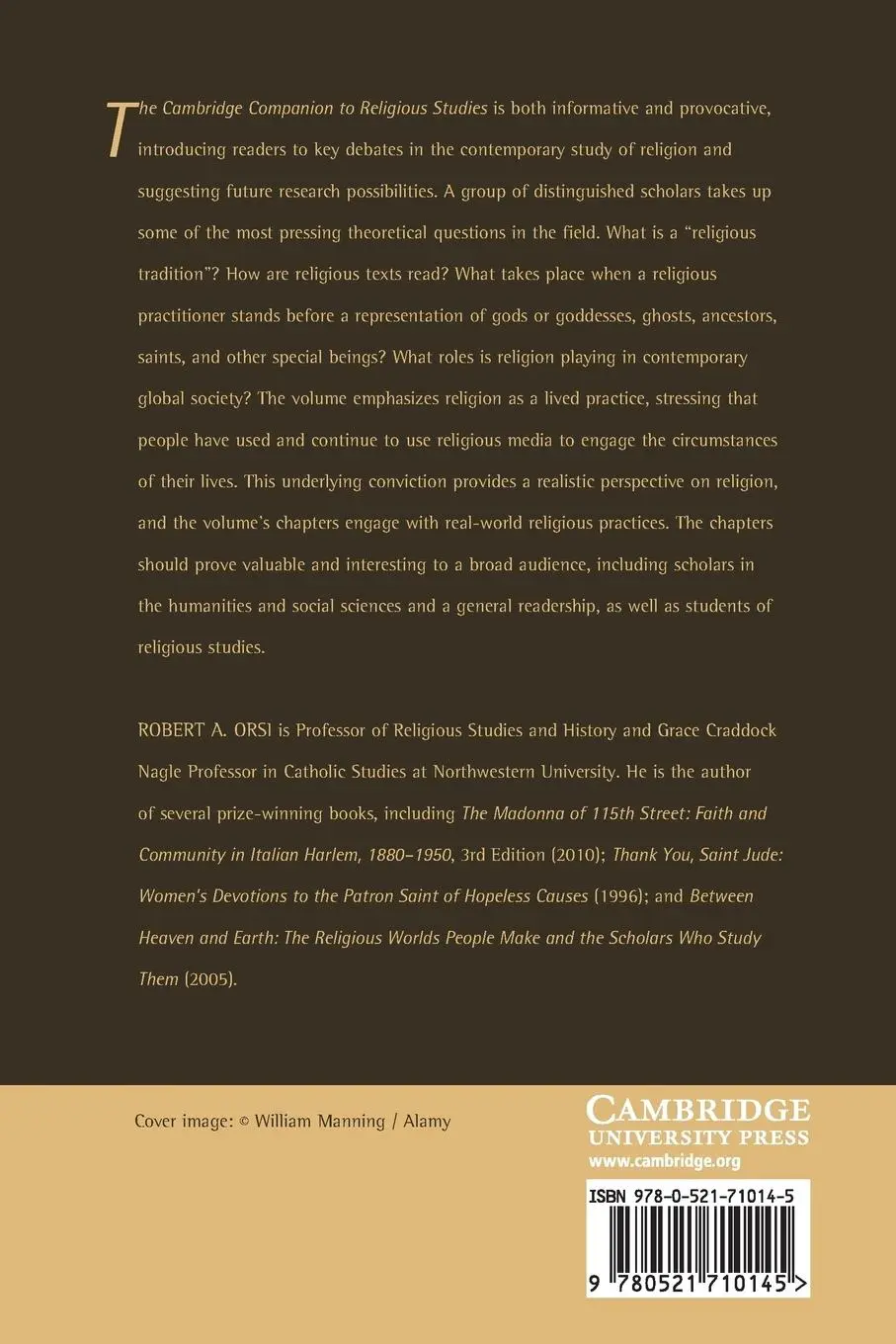 Rückseite: 9780521710145 | The Cambridge Companion to Religious Studies | Robert A. Orsi | Buch
