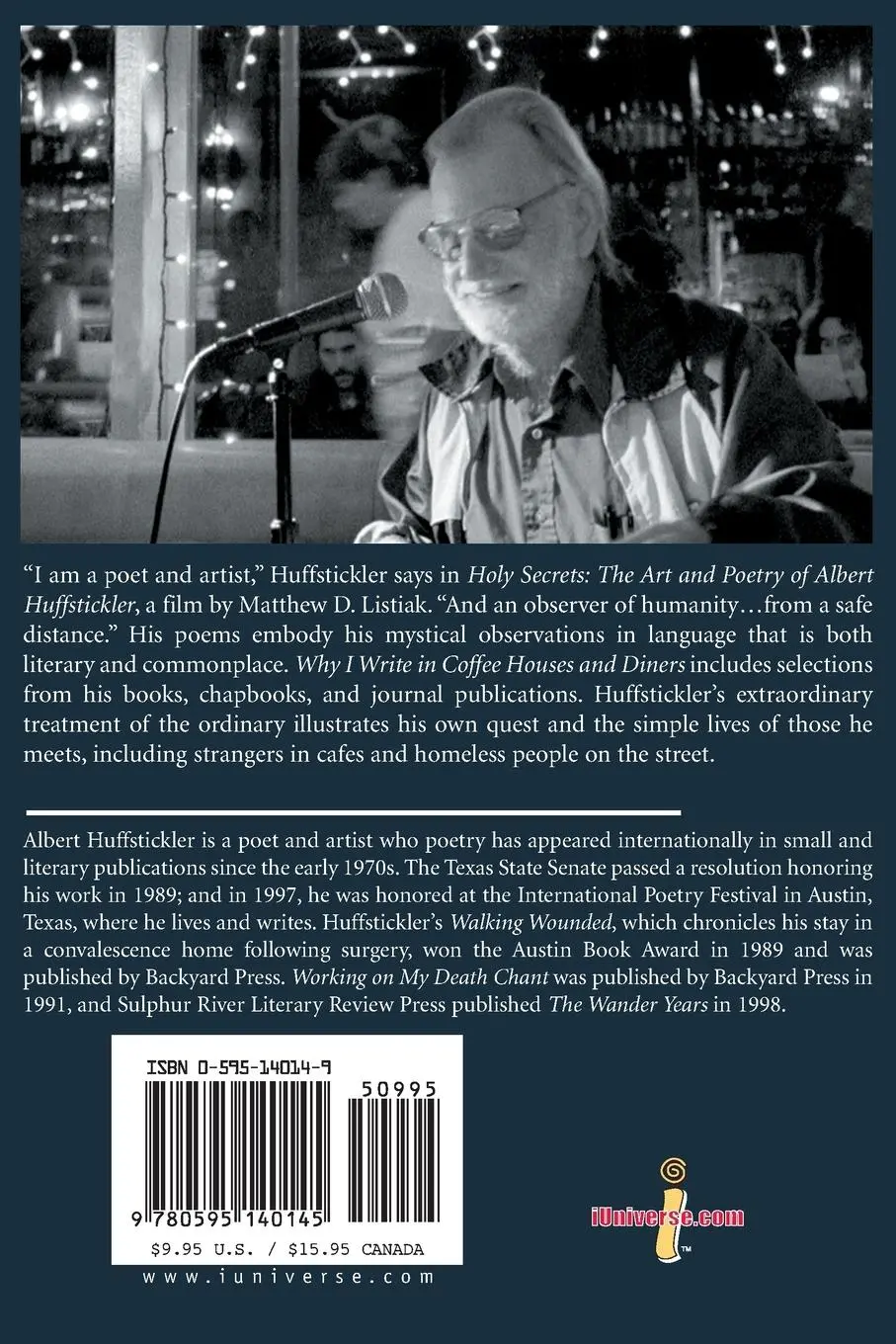 Rückseite: 9780595140145 | Why I Write in Coffee Houses and Diners | Selected Poems | Taschenbuch
