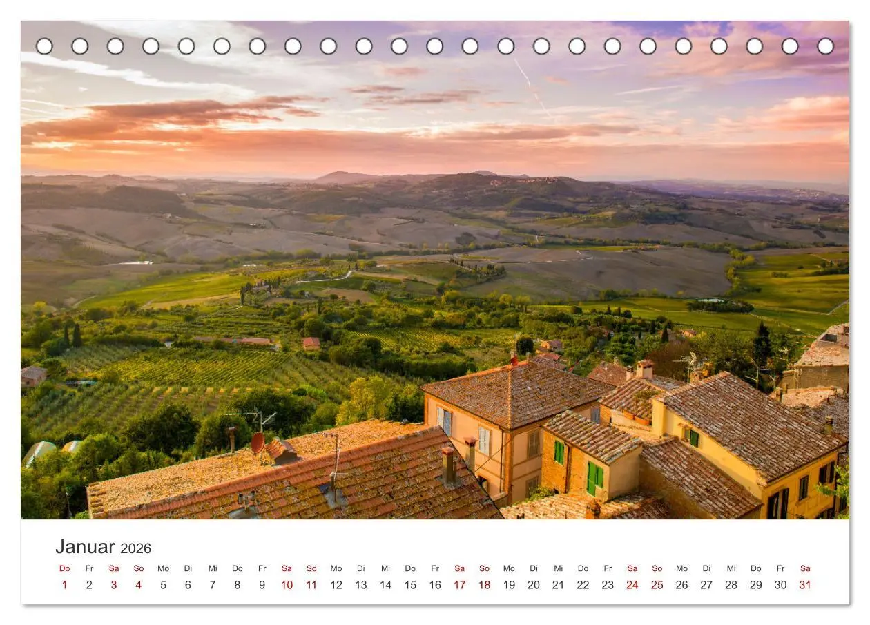 Bild: 9783457540145 | Traumziel Toskana (Tischkalender 2026 DIN A5 quer), CALVENDO...