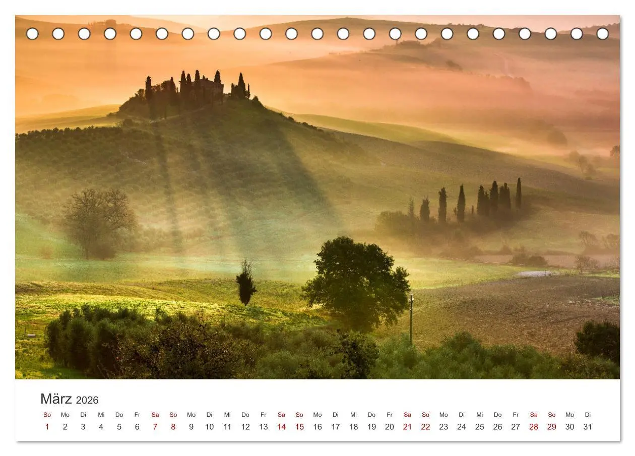 Bild: 9783457540145 | Traumziel Toskana (Tischkalender 2026 DIN A5 quer), CALVENDO...