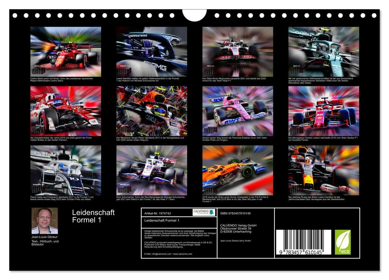 Bild: 9783457610145 | Leidenschaft Formel 1 (Wandkalender 2026 DIN A4 quer), CALVENDO...