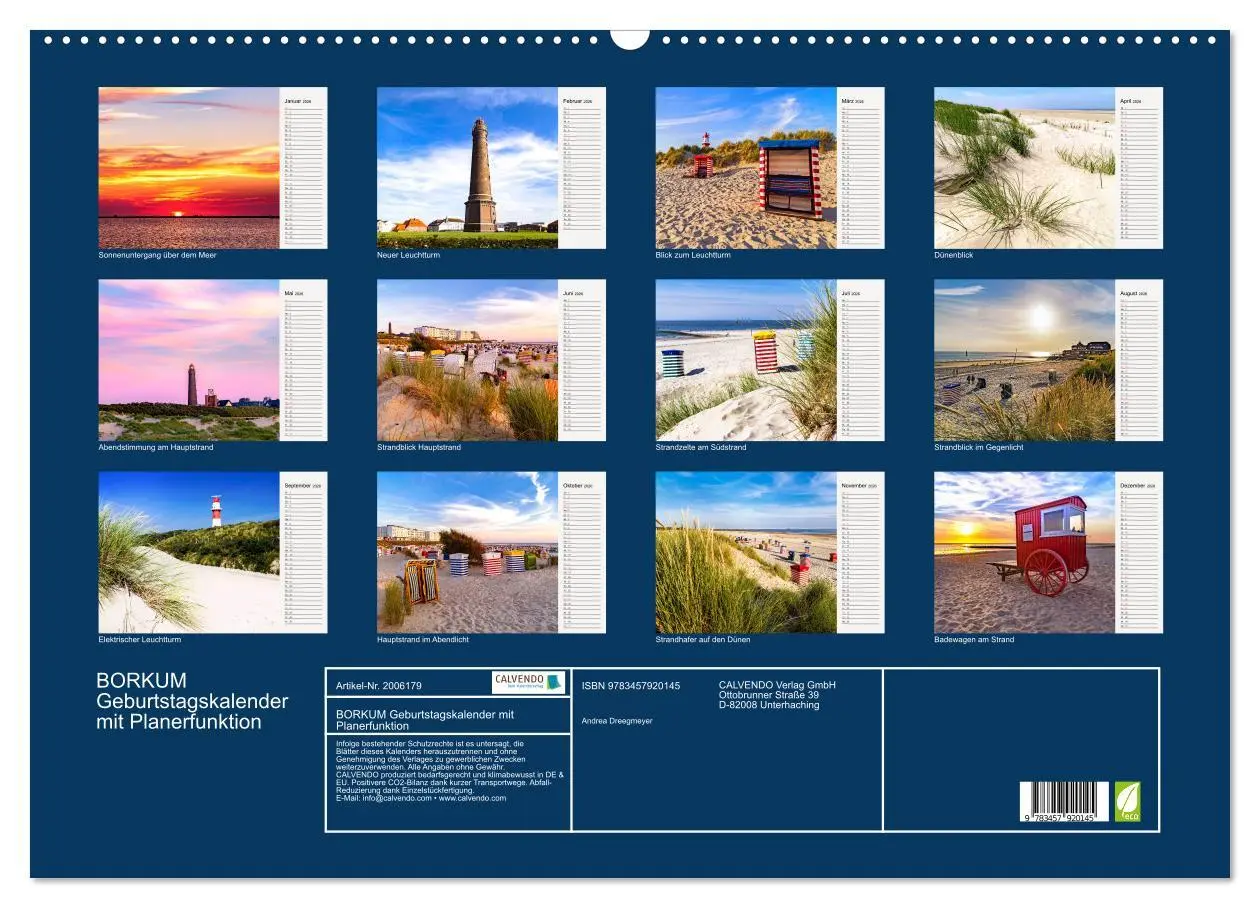 Bild: 9783457920145 | BORKUM Geburtstagskalender mit Planerfunktion (Wandkalender 2026...