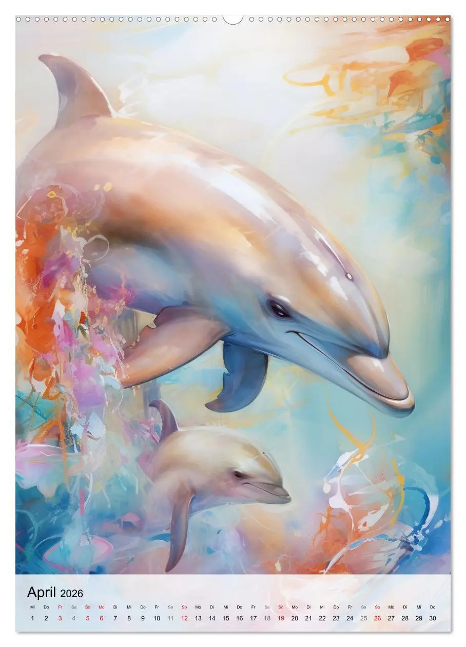 Bild: 9783516310245 | Zauberhafte Delfine. Aquarelle von Spiel und Spaß in den Wellen...