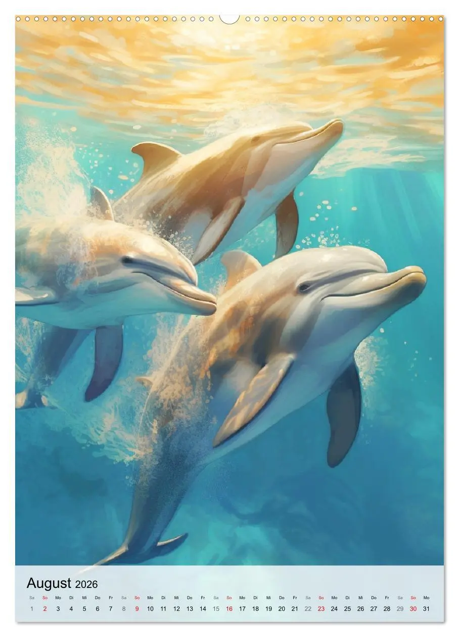 Bild: 9783516310245 | Zauberhafte Delfine. Aquarelle von Spiel und Spaß in den Wellen...