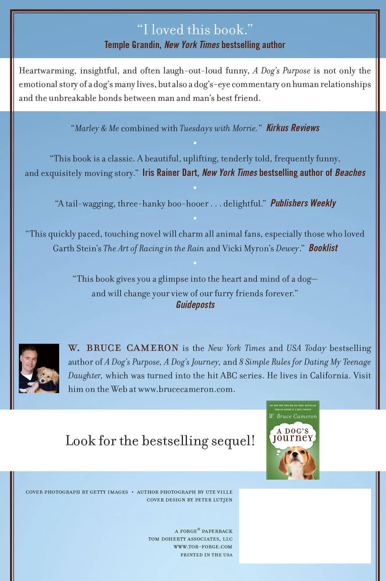 Rückseite: 9780765330345 | A Dog's Purpose | A Novel for Humans | W Bruce Cameron | Taschenbuch
