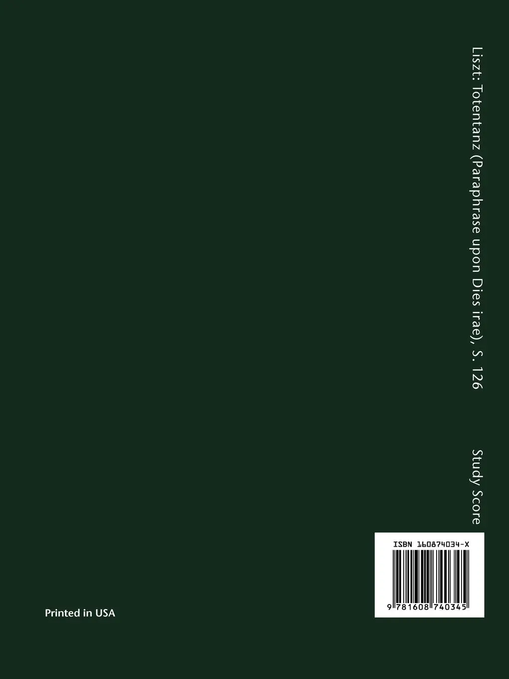 Rückseite: 9781608740345 | Totentanz, S.126 | Study score | Franz Liszt | Taschenbuch | Polyglott