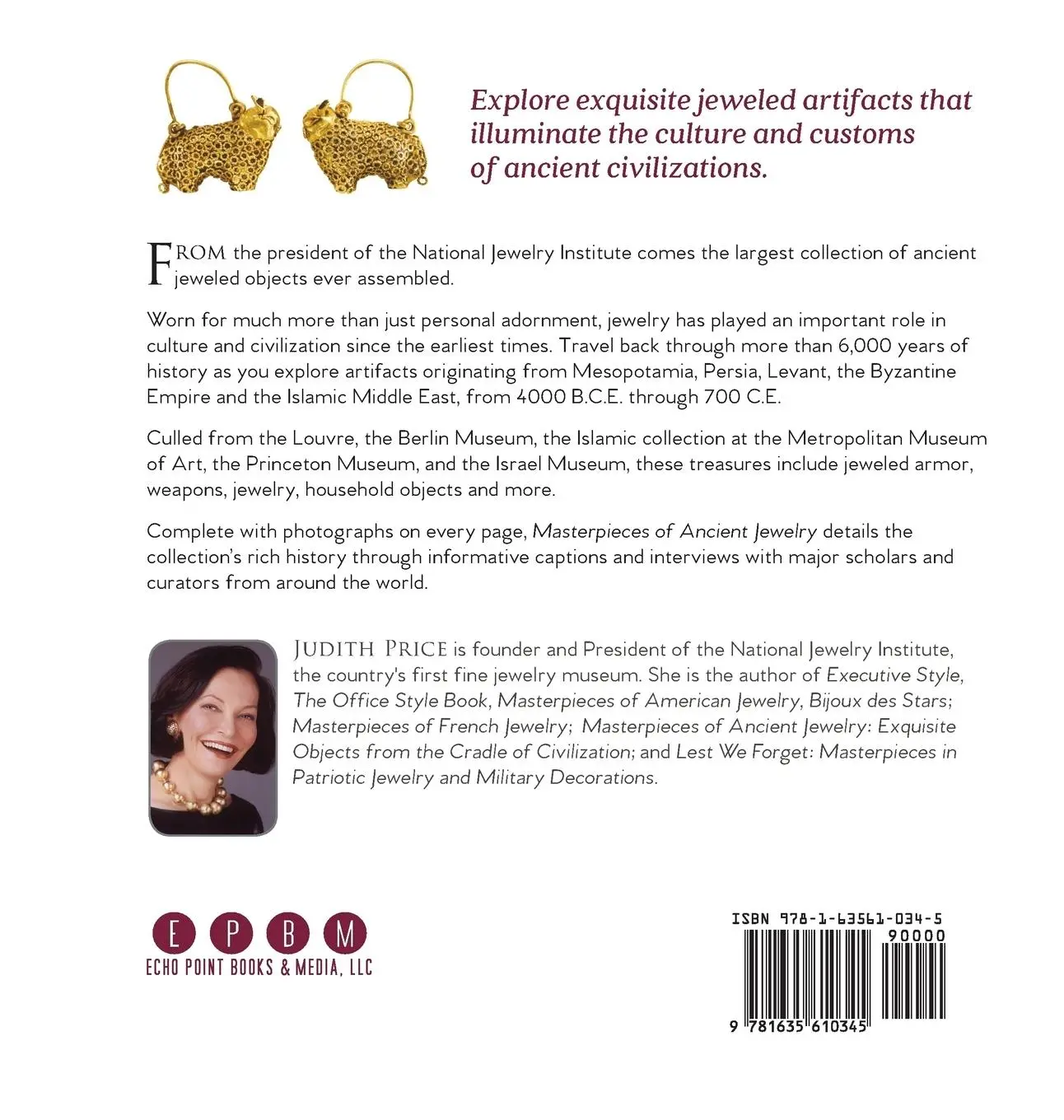 Rückseite: 9781635610345 | Masterpieces of Ancient Jewelry | Judith Price | Buch | Englisch