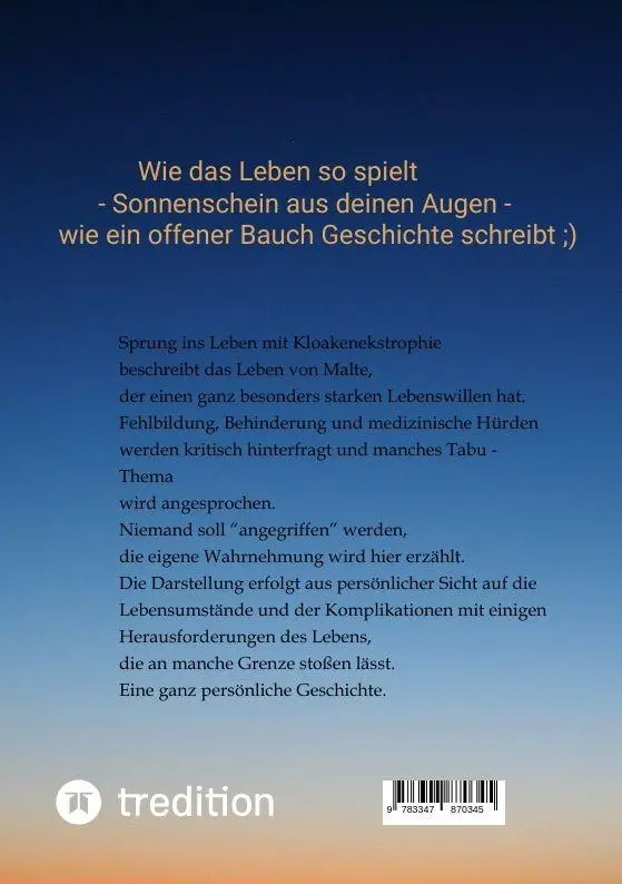 Rückseite: 9783347870345 | Sprung ins Leben mit Kloakenekstrophie | Christina Maibücher | Buch