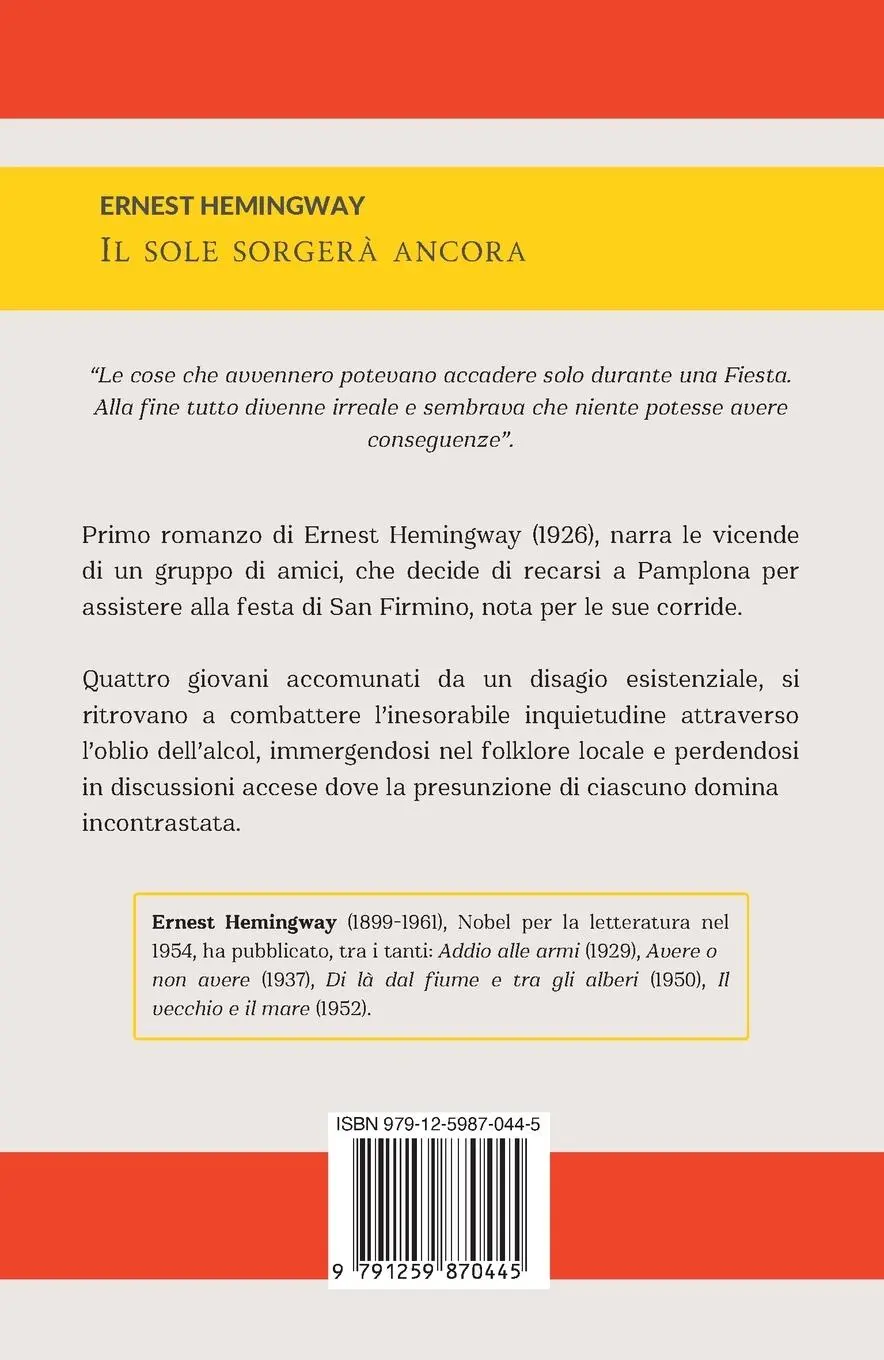 Rückseite: 9791259870445 | IL SOLE SORGERA' ANCORA | Ernest Hemingway | Taschenbuch | Italienisch