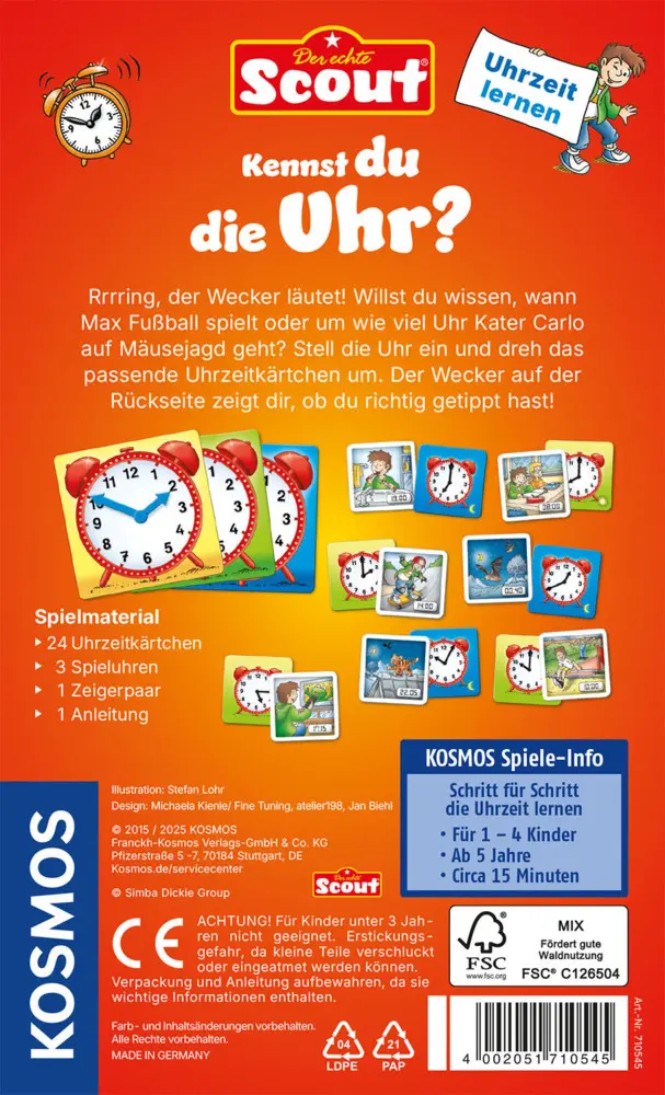Bild: 4002051710545 | Kennst du die Uhr? (Kinderspiel) | Merkspass rund um die Uhr | Spiel