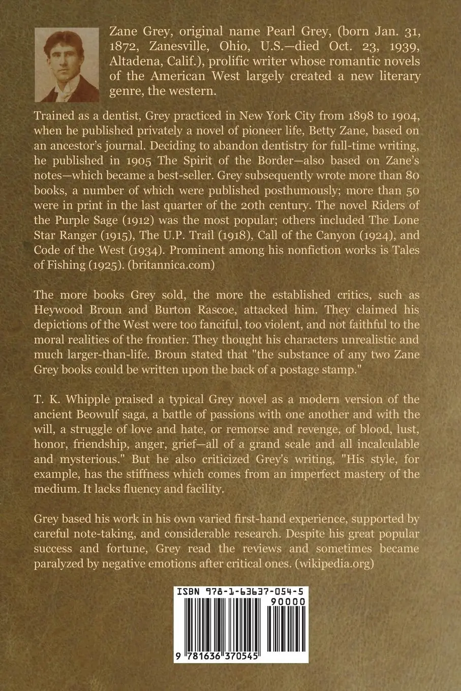 Rückseite: 9781636370545 | The Light of the Western Stars | Zane Grey | Taschenbuch | Englisch