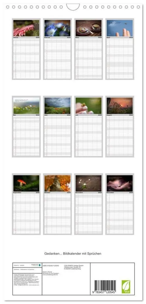 Bild: 9783457120545 | Familienplaner 2025 - Gedanken... Bildkalender mit Sprüchen mit 5...