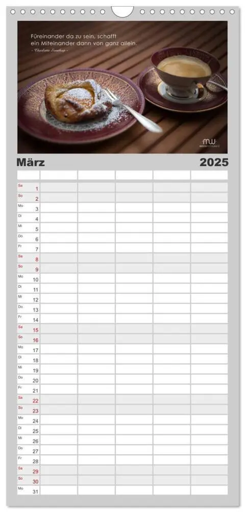 Bild: 9783457120545 | Familienplaner 2025 - Gedanken... Bildkalender mit Sprüchen mit 5...