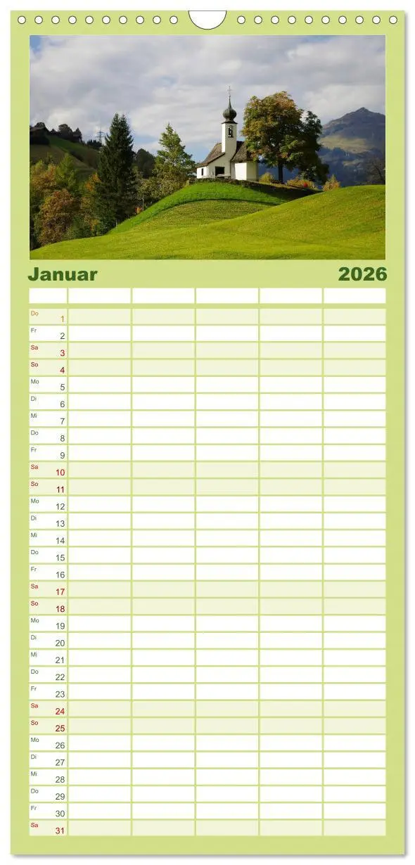 Bild: 9783516520545 | Familienplaner 2026 - Bergwelt in Österreich mit 5 Spalten...