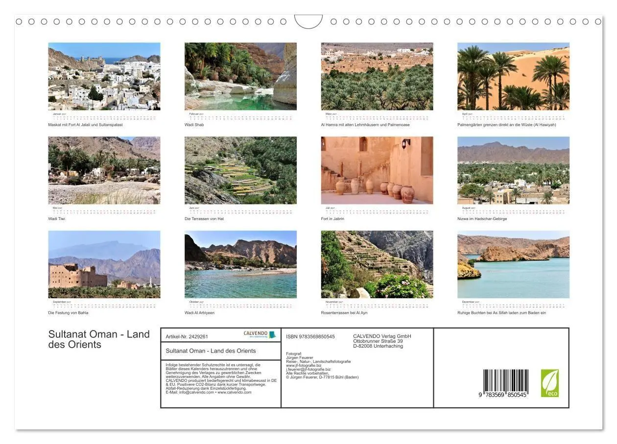 Bild: 9783569850545 | Sultanat Oman - Land des Orients (Wandkalender 2027 DIN A3 quer),...