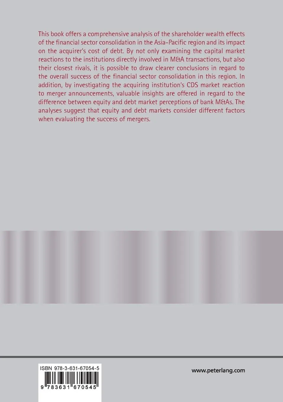 Rückseite: 9783631670545 | Bank mergers and acquisitions in the Asia-Pacific region | Kolaric