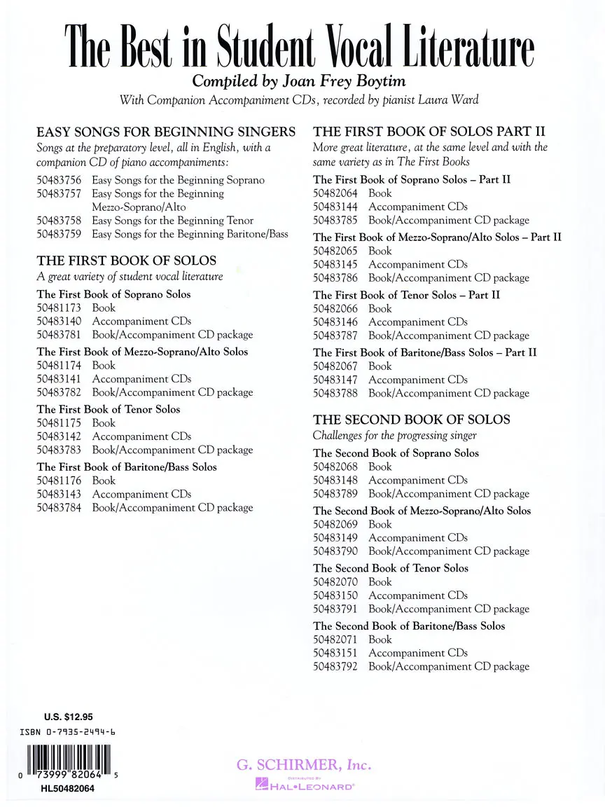 Cover: 73999820645 | The First Book of Soprano Solos - Part II | Joan Frey Boytim | Buch