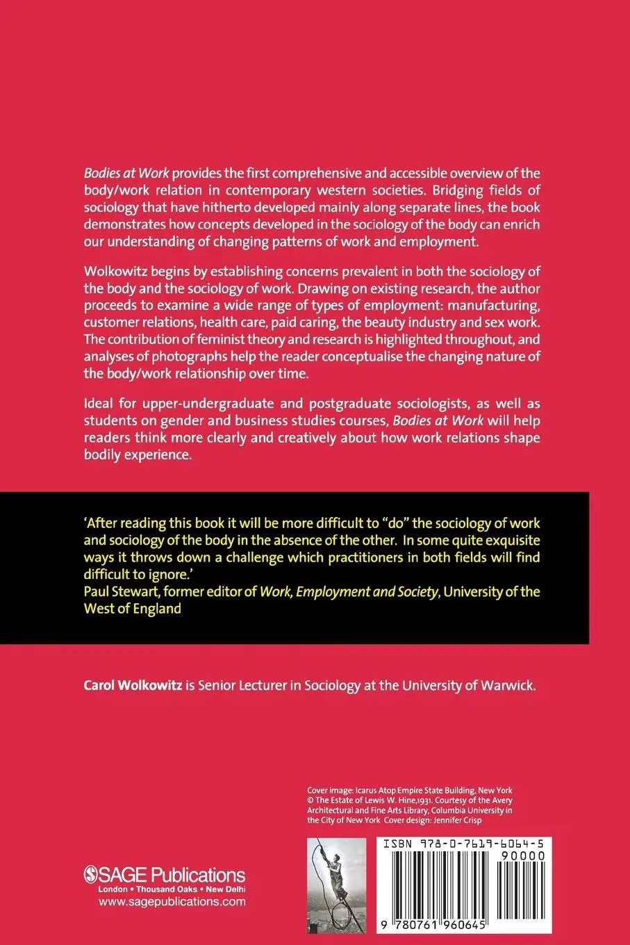 Rückseite: 9780761960645 | Bodies at Work | Carol Wolkowitz | Taschenbuch | Englisch | 2006