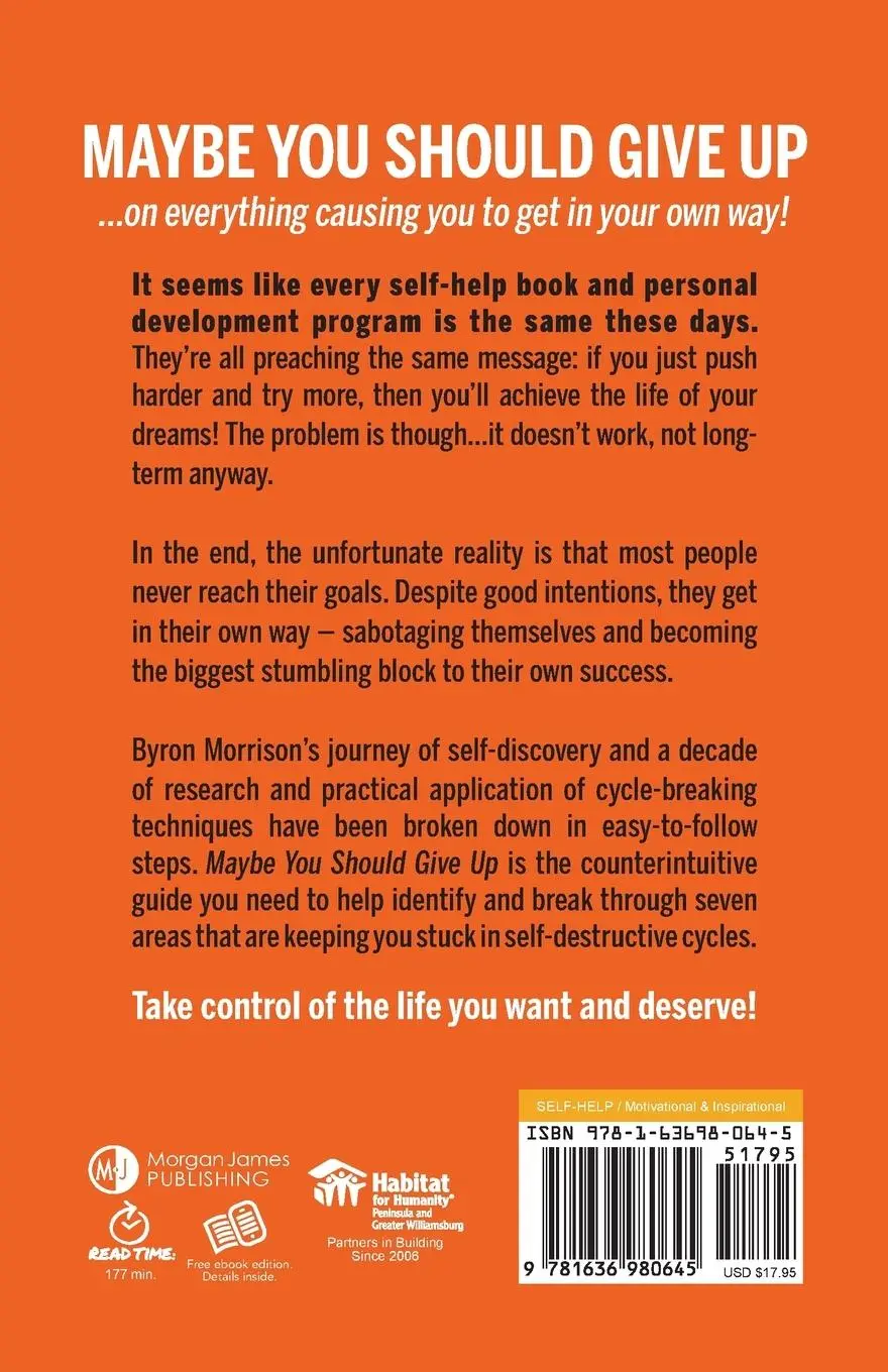 Rückseite: 9781636980645 | Maybe You Should Give Up | Byron Morrison | Taschenbuch | Englisch
