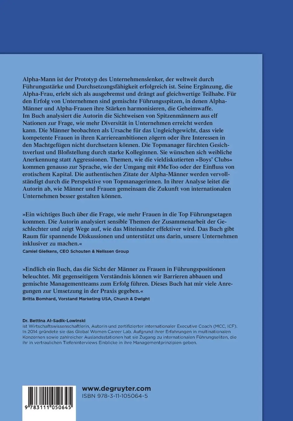 Rückseite: 9783111050645 | Alpha-Mann und Alpha-Frau | Bettina Al-Sadik-Lowinski | Taschenbuch
