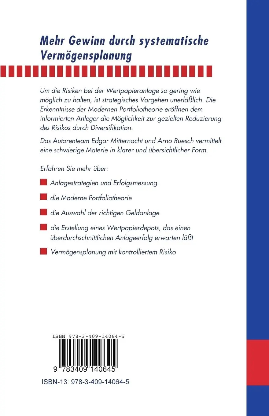 Rückseite: 9783409140645 | Mehr Gewinn durch systematische Vermögensplanung | Arno Ruesch (u. a.)