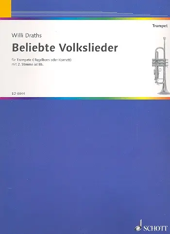 Cover: 9790001070645 | Beliebte Volkslieder für 1-2 Trompeten (Flügelhorn, Kornett) | Buch