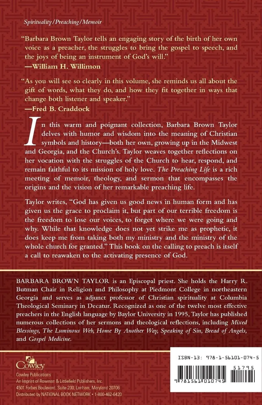 Rückseite: 9781561010745 | The Preaching Life | Barbara Brown Taylor | Taschenbuch | Englisch