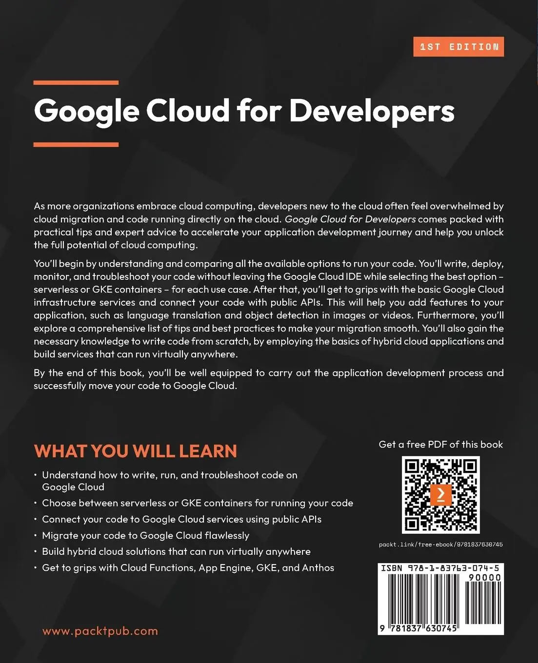 Rückseite: 9781837630745 | Google Cloud for Developers | Hector Parra Martinez | Taschenbuch