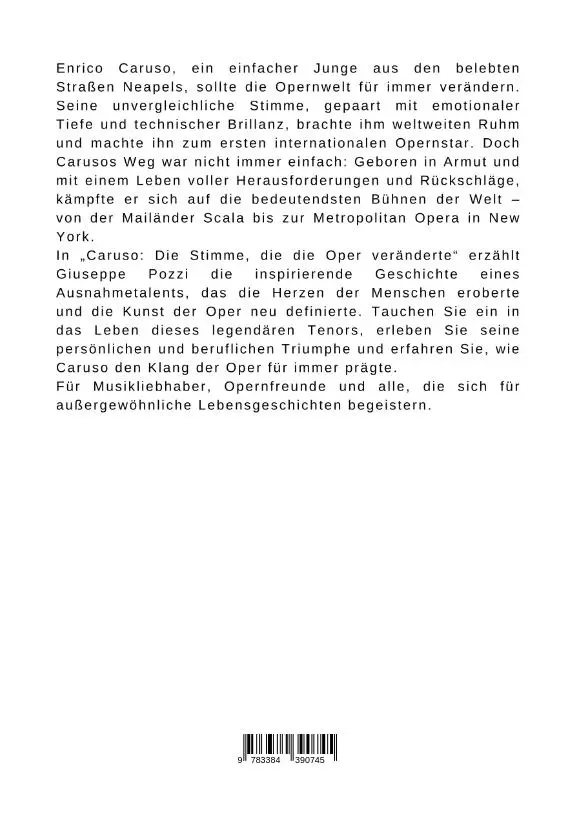 Rückseite: 9783384390745 | Caruso: Die Stimme, die die Oper veränderte | Giuseppe Pozzi | Buch