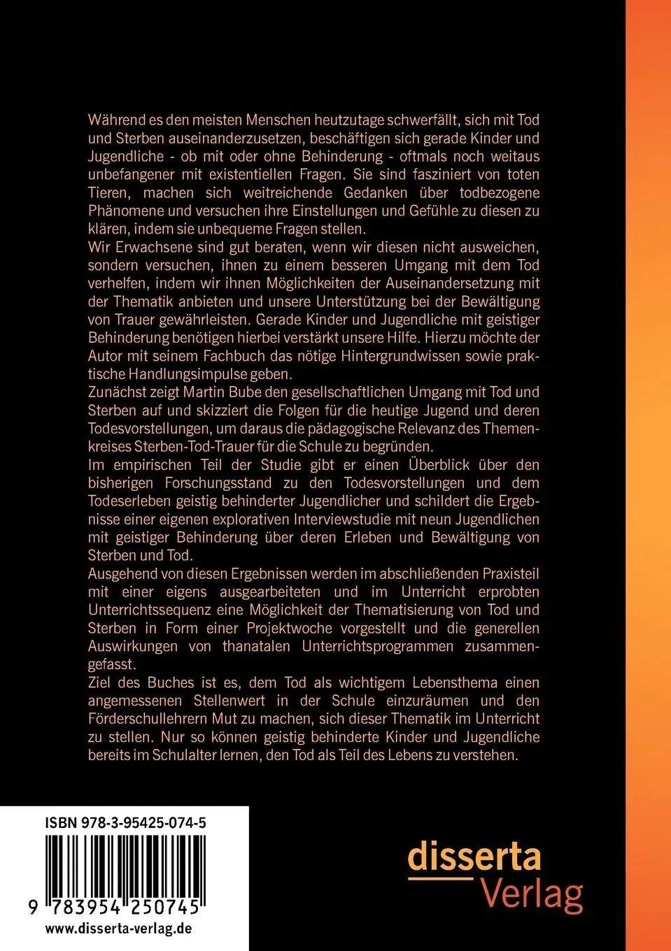 Rückseite: 9783954250745 | Sterben und Tod als Unterrichtsthema für Schüler mit geistiger...