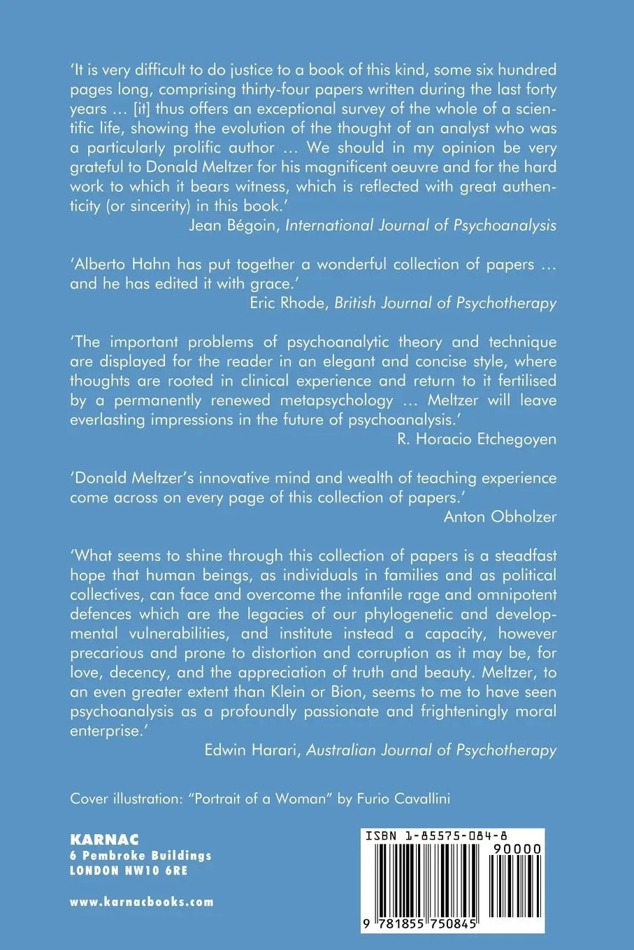 Rückseite: 9781855750845 | Sincerity and Other Works | Collected Papers of Donald Meltzer | Buch