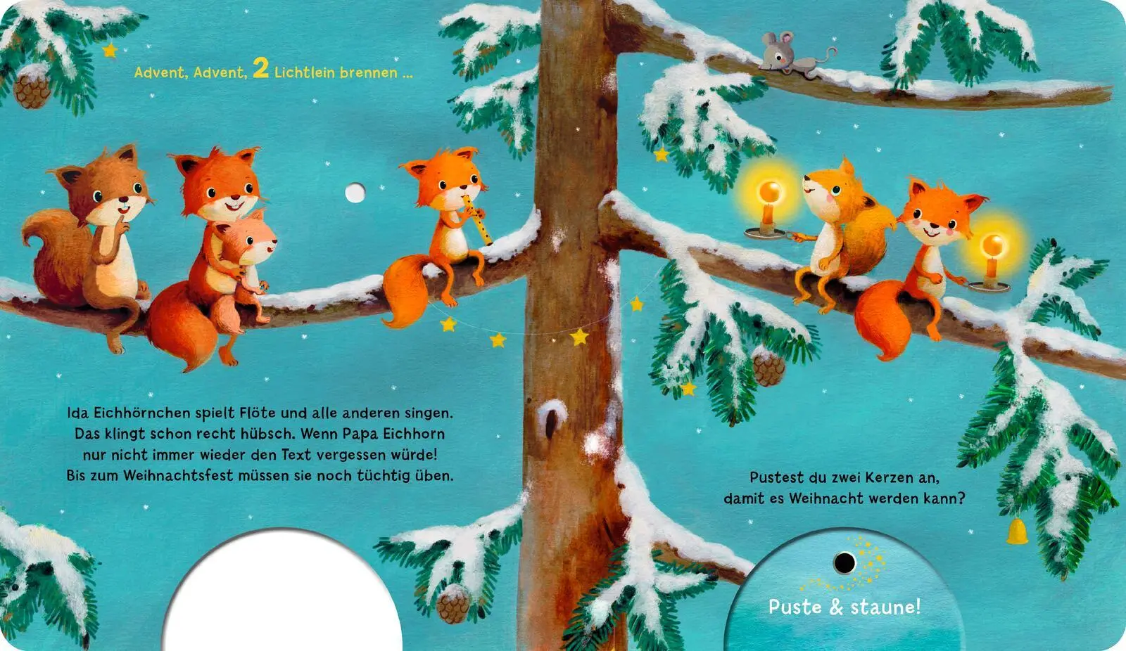 Bild: 9783480240845 | Mein Puste-Licht-Buch: Advent, Advent, ein Lichtlein brennt | Tress