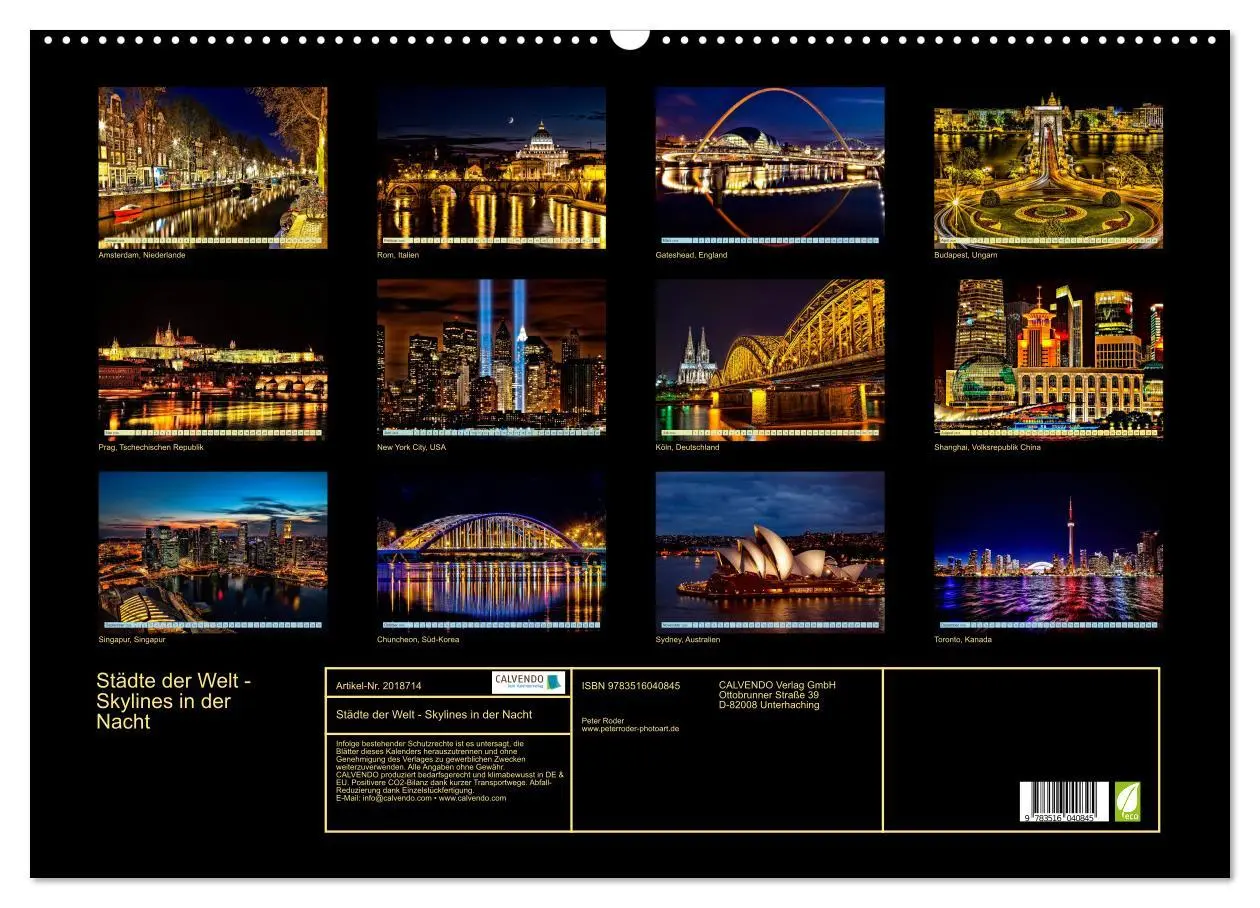 Bild: 9783516040845 | Städte der Welt - Skylines in der Nacht (Wandkalender 2026 DIN A2...