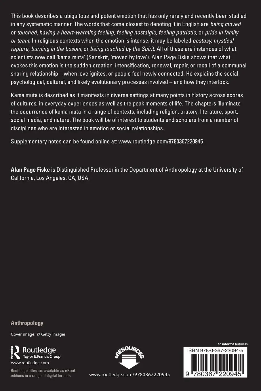 Rückseite: 9780367220945 | Kama Muta | Discovering the Connecting Emotion | Alan Page Fiske
