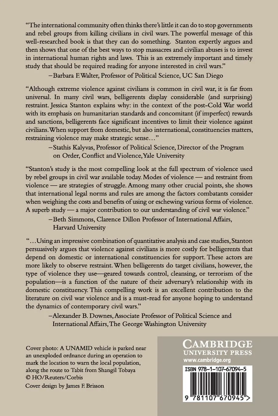 Rückseite: 9781107670945 | Violence and Restraint in Civil War | Jessica A. Stanton | Taschenbuch