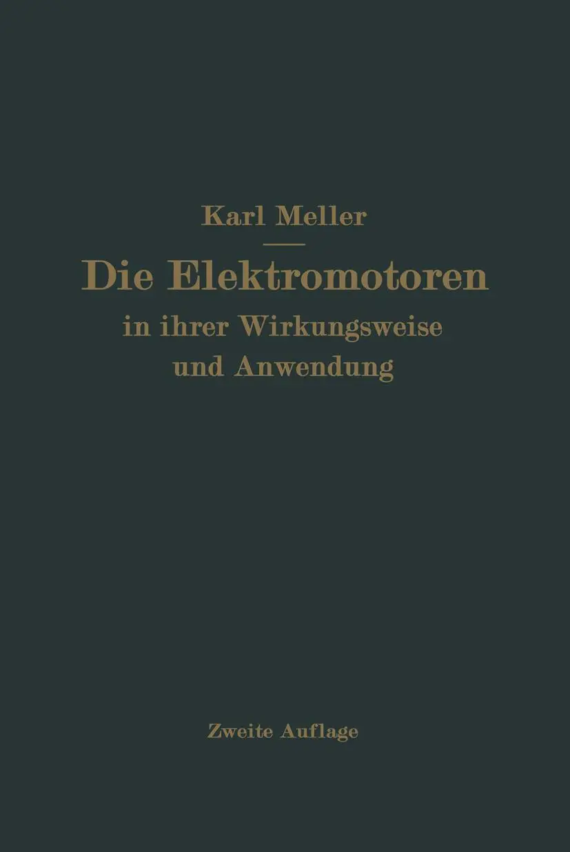 Cover: 9783642900945 | Die Elektromotren in ihrer Wirkungsweise und Anwendung | Karl Meller