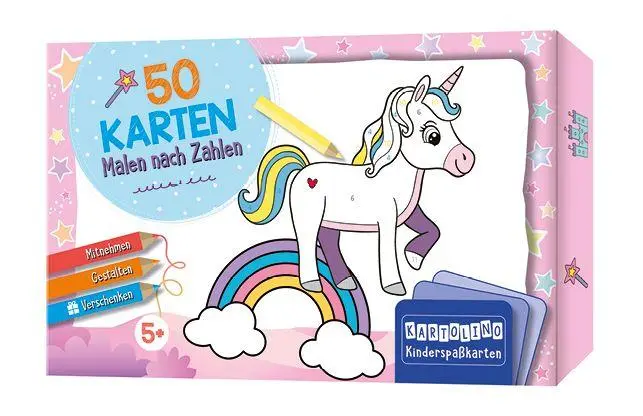Cover: 9783790100945 | 50 Karten Malen nach Zahlen - Regenbogenwelt | Box | 50 S. | Deutsch